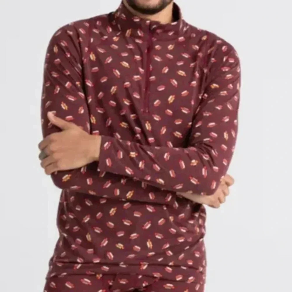 SAXX Men's Viewfinder Long Sleeve Half-Zip Red Hot Diggity | M